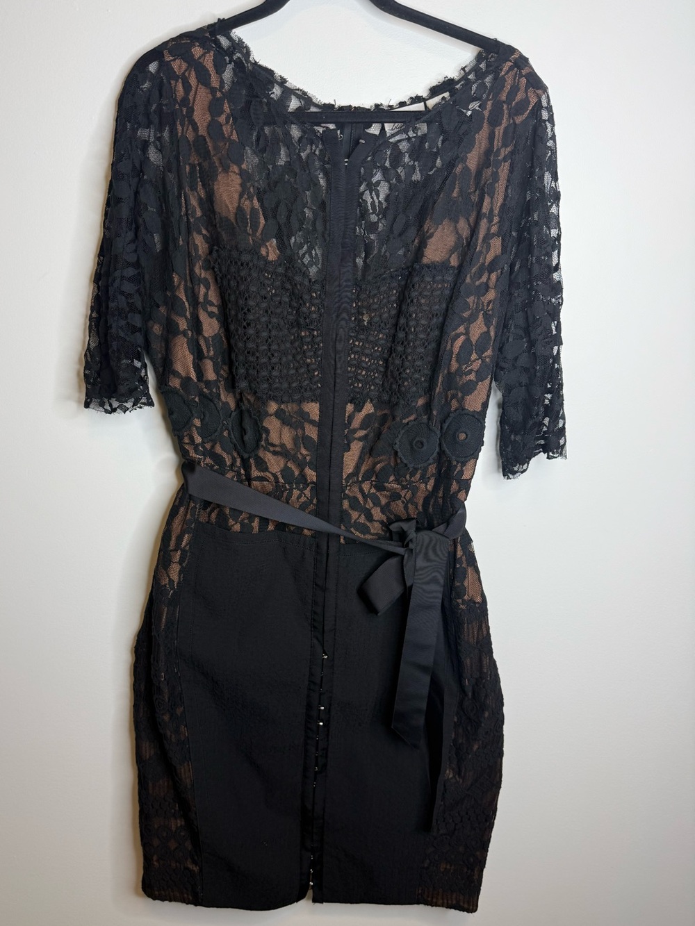 Anthropologie Beguile by Byron Lars Carissima Dress, size US 20 black lace
